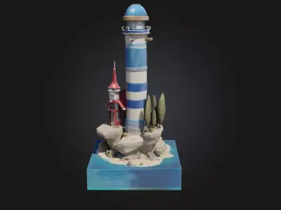 Lighthouse Haven  A Beacon of Serenity and Strength 3D model