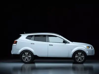 Realistic Mid-Size SUV 3D Model Low-poly 3D model