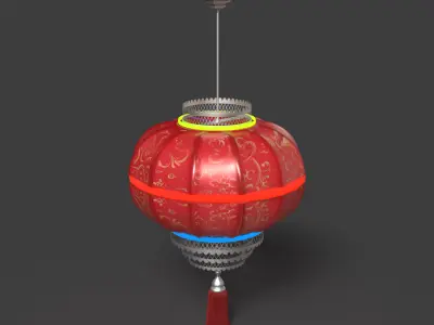 Chinese red lantern  Low-poly 3D model buy