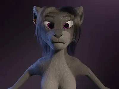 Faye Anthro Panther 3D model