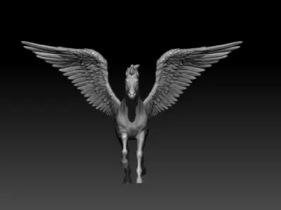 Pegasus sculpture 02 3D print model