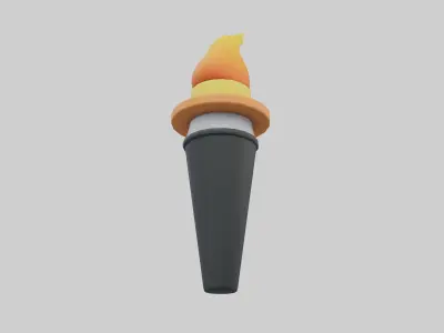 Torch Icon v1 001 Low-poly 3D model