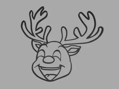 Reindeer Wall Silhouette 01 3D print model