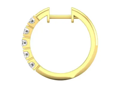 AV 559 Diamond Ladies 5 Stone Huggies Hoop Earrings 3D print model