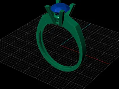 STL 3DM Print Ready Women Diamond Ring Lightweight Printable  3D print model 54
