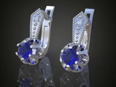 Earring 3D model 3D printable model 0016-9 3D print model