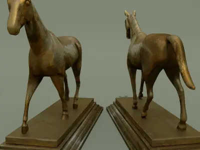 Horse Statuette U 3D model