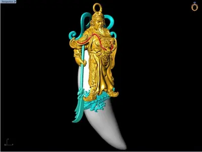 Guan Yu pendant - Dragon pendant - Tiger nails - Tiger fang 3D print model