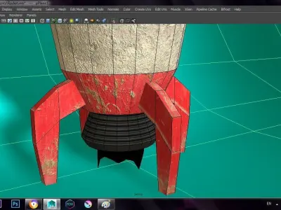 Rocket Spaceship  Low-poly 3D model