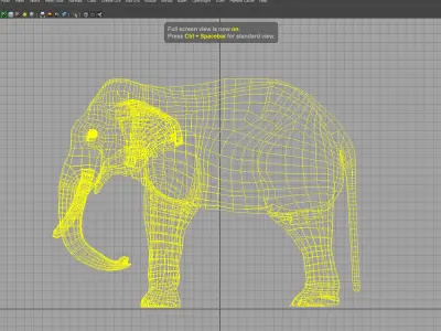 asian elephant 3d rig model 3D model