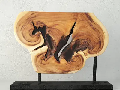 Wooden Decoration on Stand 3D model