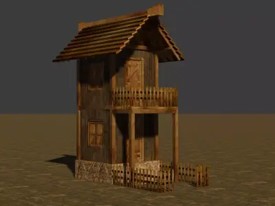 medieval house 6 Free low-poly 3D model