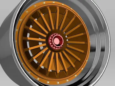 20INCH CONCAVE BILLET WHEELS 3 PIECE 2 OFFSETS 3D print model