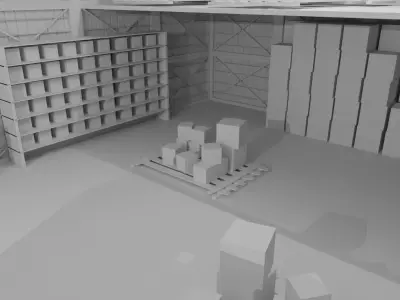 Warehouse Interior No Material 3D model