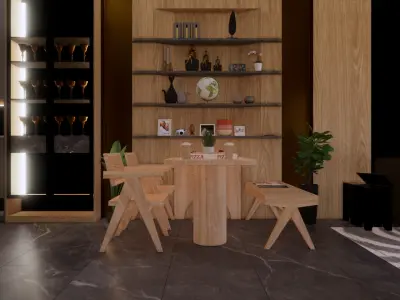 Timeless Modern Apartment Interior High Detail and Easy to Edit Low-poly 3D model