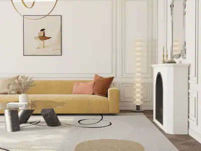 Parisian interior scene 3D model 3D model