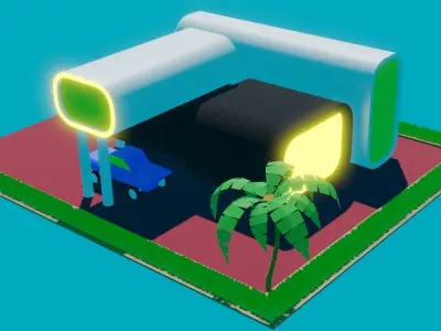 3d printed hause Low-poly 3D model