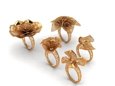 Notka rings  desgine 5 desgines 3D print model