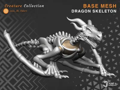 BaseMesh - Dragon Skeleton 3D model