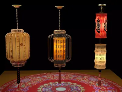 Chinese red lantern 3D model