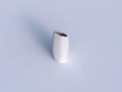 Vase bent hexagon with bent extruded lines 2 3D print model