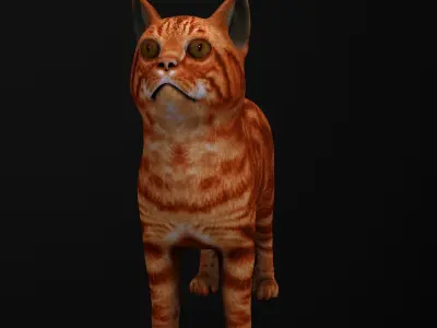 Cat 3D model orange tabby Low-poly 3D model