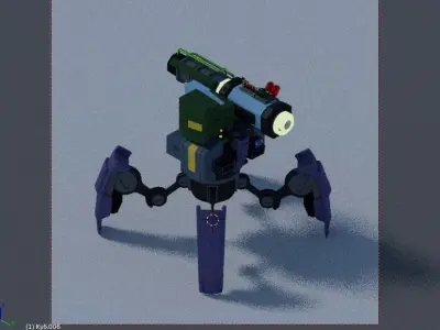 Robot science space military Low-poly 3D model