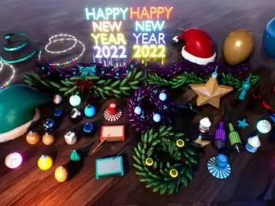 Christmas Decorations  25 Variations Low-poly 3D model