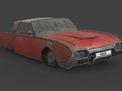Abandoned Car - Ford Thunderbird 1962 Low-poly 3D model