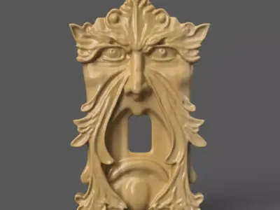 stylized man light switch plate 3D print model