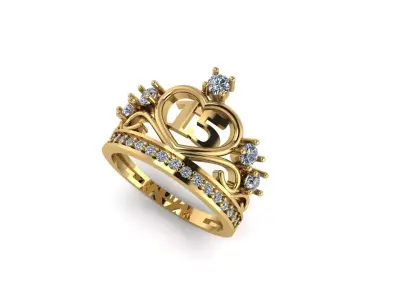 Teen Elegance The 15thYear Ring Symbolizes Graceful Transitions 3D print model