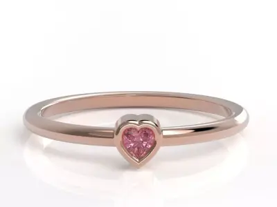 Heart bezel ring 3D print model