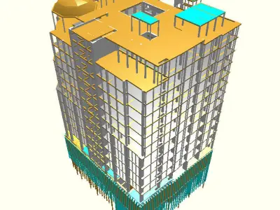 multifunctional building 3D model