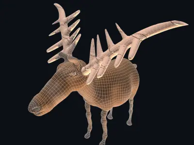 Low-Poly Deer For Game Engine Low-poly 3D model