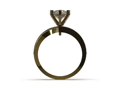 Luxury Solitaire Setting stl 3d Ring model sr0124 3D print model