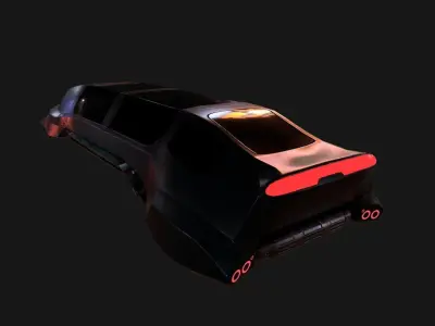 Futuristic limousine transportation vehicle Low-poly 3D model