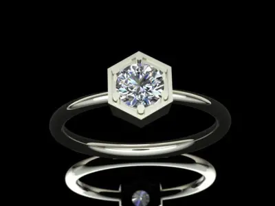 Tiffany Style Diamond Ring 3D print model