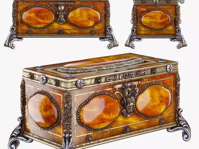 Classic amber box 3D model