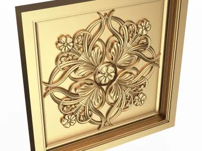 Carved Ceiling Tile 05 Low-poly 3D model
