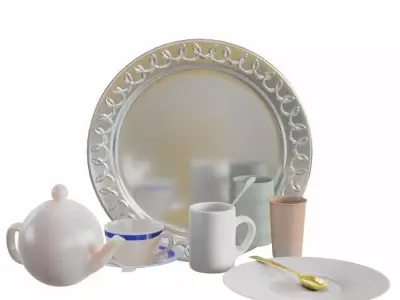 Dish Set Free 3D model