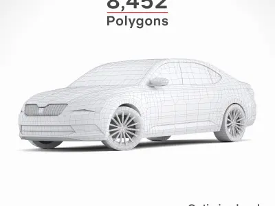 Skoda Superb 2018  Low-poly 3D model