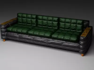 Modern Fabric Sofa   Low-poly 3D model