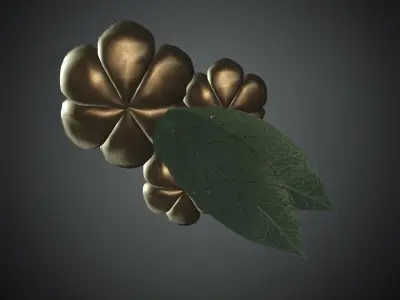 DTS-Model3G-HairAcc-E flower brooch Low-poly 3D model