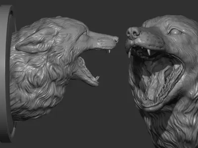 Fox grin head 3D print model