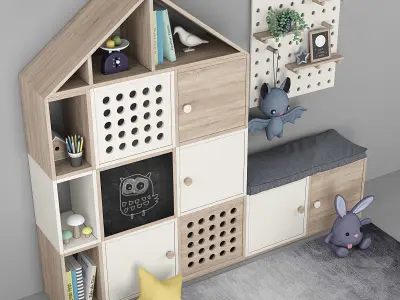 Furniture for childrens room with decor 10  3D model