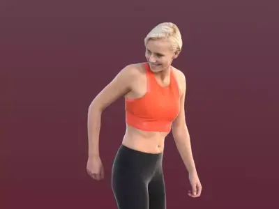 Ina 10281 - Running Athletic Woman Low-poly 3D model