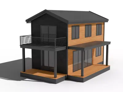 Prefab Steel House Low-poly 3D model