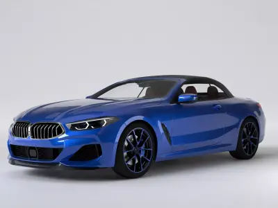 High Poly Luxury Convertible Car 3D Model 3D model