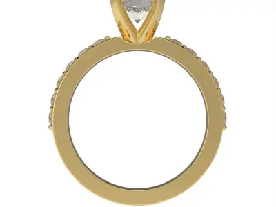 Wedding ring 3D print model 34