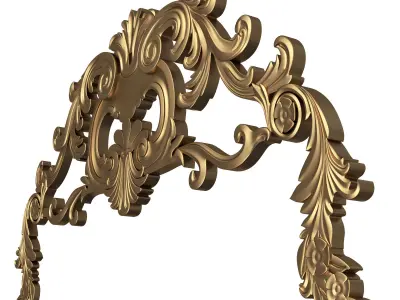 Carved Plaster Molding Decoration 08 Low-poly 3D model